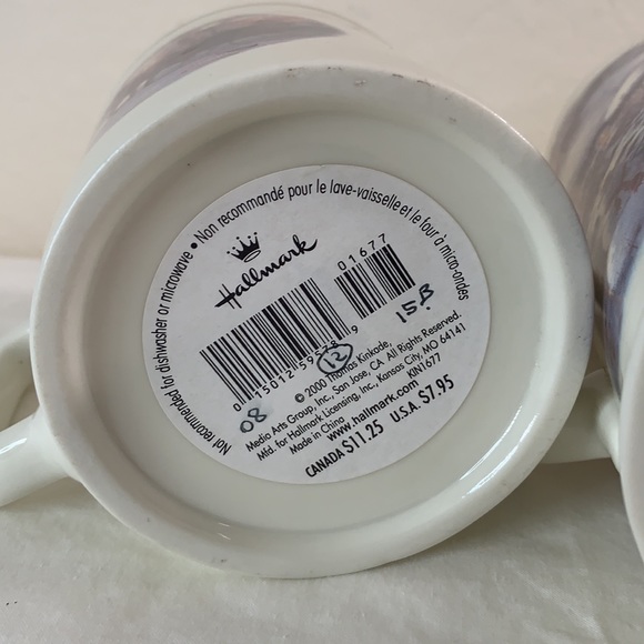 Thomas Kinkade Hallmark Pitcher and 2 coffee mugs Christmas Holiday - Picture 10 of 12